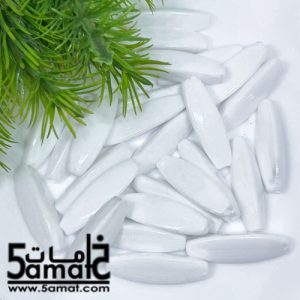 خرز بلاستيك طويل طول 27مم × 8مم – أبيض – 25 جرام