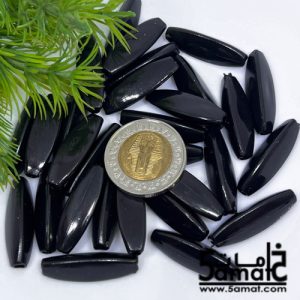 خرز بلاستيك طويل طول 27مم × 8مم – أسود- 25 جرام