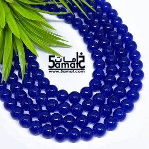 فرع خرز مرمر دبل زجاج مقاس 8 – لون أزرق رويال- في حدود 100 حبه