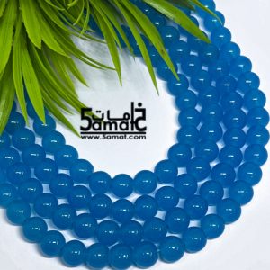 فرع خرز مرمر دبل زجاج مقاس 8 – لون لبني غامق – في حدود 100 حبه
