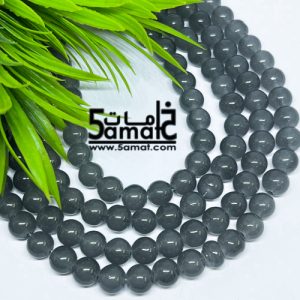 فرع خرز مرمر دبل زجاج مقاس 8 – لون رمادي- في حدود 100 حبه