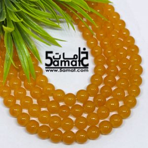 فرع خرز مرمر دبل زجاج مقاس 8 – لون أصفر مشمشي- في حدود 100 حبه