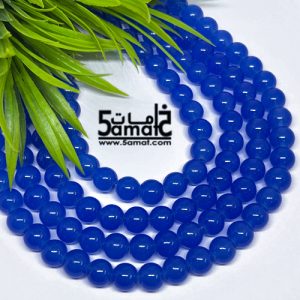 فرع خرز مرمر دبل زجاج مقاس 8 – لون أزرق كوبلت – في حدود 100 حبه