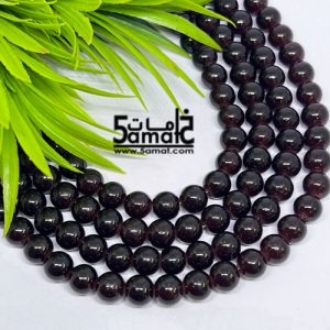 فرع خرز مرمر دبل زجاج مقاس 8 – لون باذنجاني غامق- في حدود 100 حبه