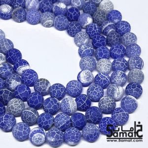 فرع عقيق كراكد فروستد مقاس 10 – cracked frosted agate- من 36-38 حبه