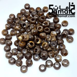 خرز بلاستيك فتحه واسعه مقاس 8- 20 جرام – بني