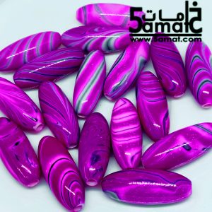 خرز أكريلك عنبه حجم ضخم بتموجات -فوشيا- 50 جرام -في حدود 16 حبه