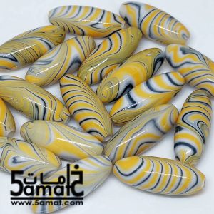 خرز أكريلك عنبه حجم ضخم بتموجات -أصفر- 50 جرام – في حدود 16 حبه