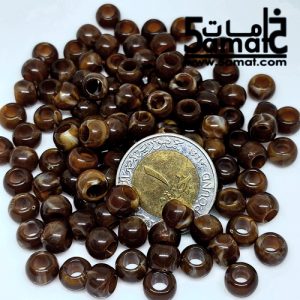 خرز بلاستيك فتحه واسعه مقاس 8- 20 جرام – بني