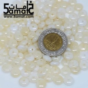خرز أكريلك ترمسه رخامي -أوف وايت بضى لؤلؤي- 20 جرام