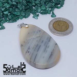 دلايه عقيق مصقول غير متكرره  بتعليقه معدن- كودWN20262