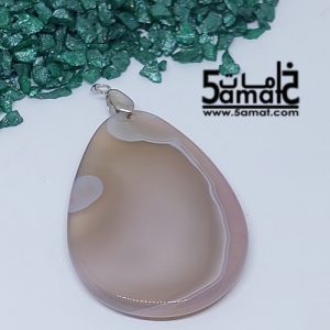 دلايه عقيق مصقول غير متكرره  بتعليقه معدن- كودWN20262