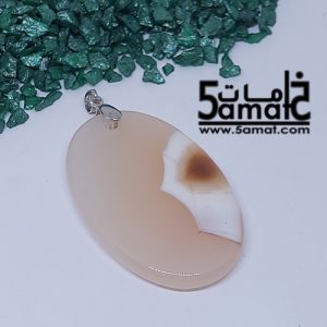 دلايه عقيق مصقول غير متكرره  بتعليقه معدن- كودWN20262