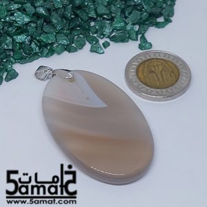دلايه عقيق مصقول غير متكرره  بتعليقه معدن- كودWN20262