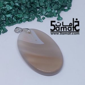 دلايه عقيق مصقول غير متكرره  بتعليقه معدن- كودWN20262