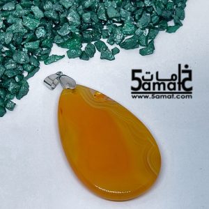 دلايه عقيق مصقول غير متكرره  بتعليقه معدن- كودWN20262