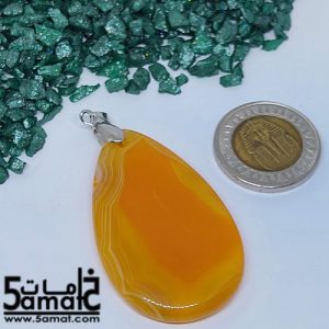 دلايه عقيق مصقول غير متكرره  بتعليقه معدن- كودWN20262
