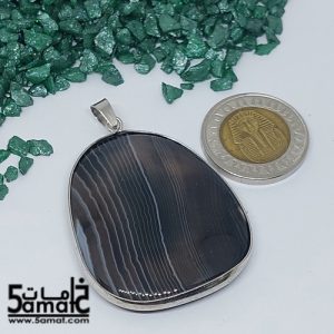 دلايه عقيق مصقول غير متكرره  بتعليقه معدن- كودWN20262