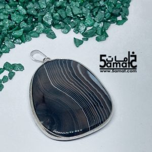 دلايه عقيق مصقول غير متكرره  بتعليقه معدن- كودWN20262