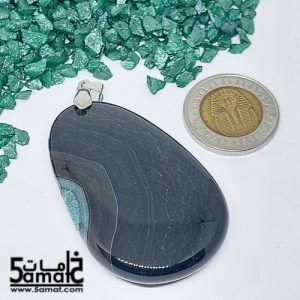 دلايه عقيق مصقول غير متكرره  بتعليقه معدن- كودWN20261