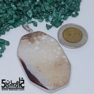 دلايه عقيق مصقول غير متكرره  بتعليقه معدن- كودWN20261