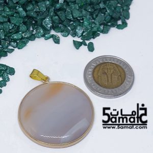 دلايه عقيق مصقول غير متكرره  بتعليقه معدن- كودWN20261
