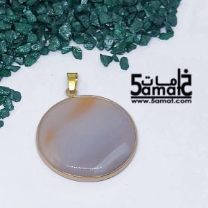 دلايه عقيق مصقول غير متكرره  بتعليقه معدن- كودWN20261