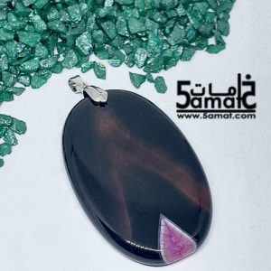 دلايه عقيق مصقول غير متكرره  بتعليقه معدن- كودWN20261