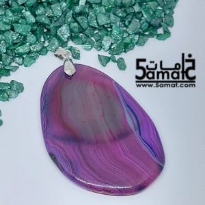 دلايه عقيق مصقول غير متكرره  بتعليقه معدن- كودWN20261