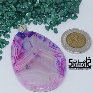 دلايه عقيق مصقول غير متكرره  بتعليقه معدن- كودWN20261