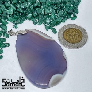 دلايه عقيق مصقول غير متكرره  بتعليقه معدن- كودWN20261