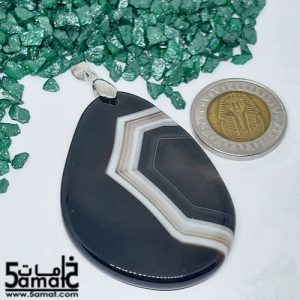 دلايه عقيق مصقول غير متكرره  بتعليقه معدن- كودWN20261