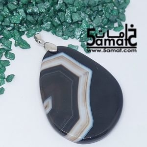 دلايه عقيق مصقول غير متكرره  بتعليقه معدن- كودWN20261