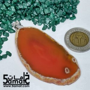 دلايه عقيق مصقول غير متكرره  بتعليقه معدن- كودWN20261