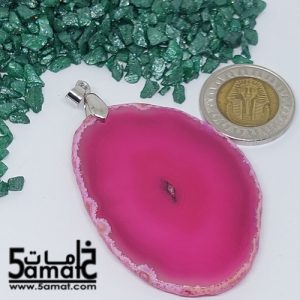 دلايه عقيق مصقول غير متكرره  بتعليقه معدن- كودWN20261