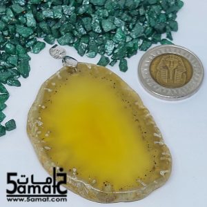 دلايه عقيق مصقول غير متكرره  بتعليقه معدن- كودWN20261