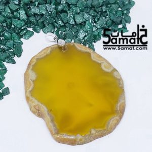 دلايه عقيق مصقول غير متكرره  بتعليقه معدن- كودWN20261