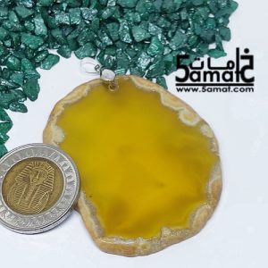 دلايه عقيق مصقول غير متكرره  بتعليقه معدن- كودWN20261