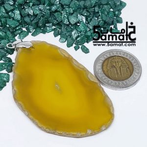 دلايه عقيق مصقول غير متكرره  بتعليقه معدن- كودWN20261