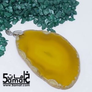 دلايه عقيق مصقول غير متكرره  بتعليقه معدن- كودWN20261