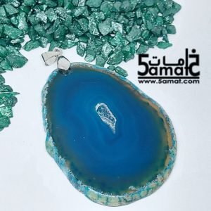دلايه عقيق مصقول غير متكرره  بتعليقه معدن- كودWN20261