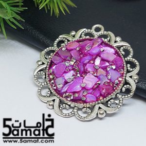 دلايه  بالاحجار والصدف- اطار معدن فضي – هاند ميد قطعه غير متكرره