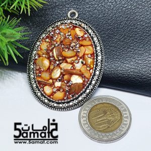 دلايه  بالاحجار والصدف- اطار معدن فضي – هاند ميد قطعه غير متكرره