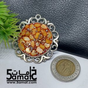 دلايه  بالاحجار والصدف- اطار معدن فضي – هاند ميد قطعه غير متكرره