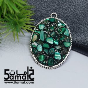 دلايه  بالاحجار والصدف- اطار معدن فضي – هاند ميد قطعه غير متكرره