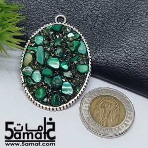 دلايه  بالاحجار والصدف- اطار معدن فضي – هاند ميد قطعه غير متكرره