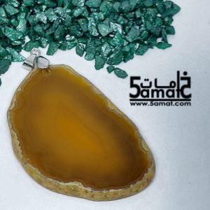 دلايه عقيق مصقول غير متكرره  بتعليقه معدن- كودWN20261