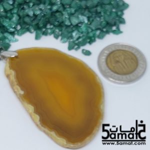 دلايه عقيق مصقول غير متكرره  بتعليقه معدن- كودWN20261
