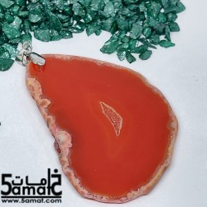 دلايه عقيق مصقول غير متكرره  بتعليقه معدن- كودWN20261