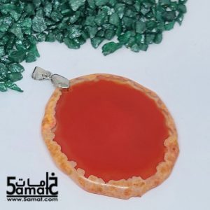 دلايه عقيق مصقول غير متكرره  بتعليقه معدن- كودWN20261